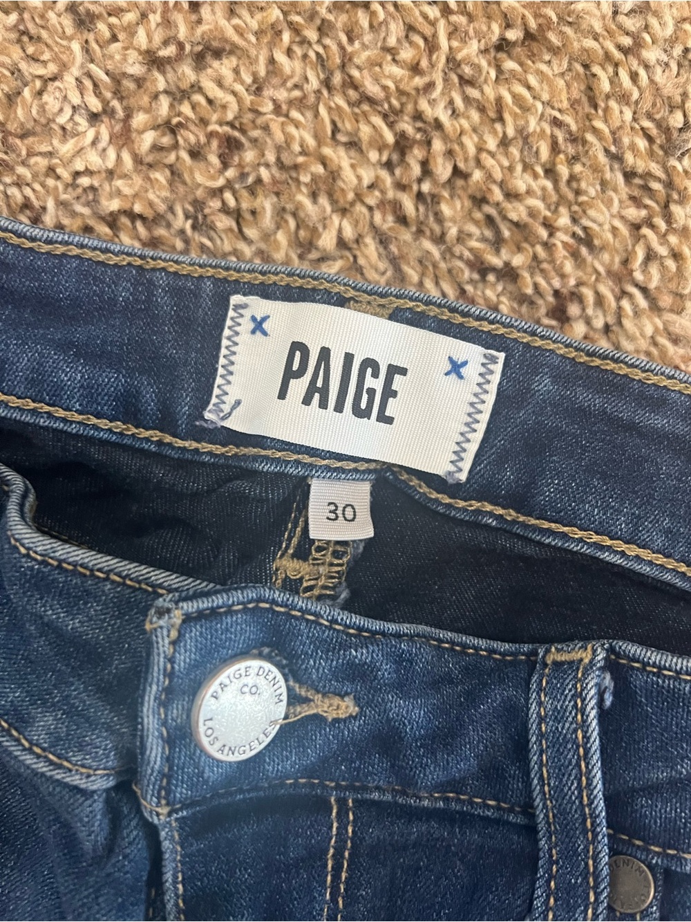 PAIGE Women’s Dark Blue Stretch Denim Jeans
